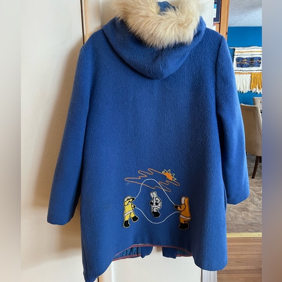 Vintage blue wool lightweight parka - Picture 4 of 6